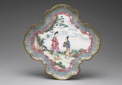 图片[2]-Painted enamel flower-shaped tea tray, Qianlong reign (1736-1795), Qing dynasty-China Archive